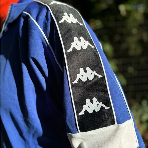 KAPPA—VTG Two-Piece Quarter-Zip Tracksuit—Mens XL—Blue, Black & White—Omni Logos